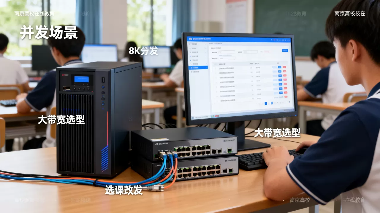 南京高校在线教育平台选课并发场景的大带宽选型