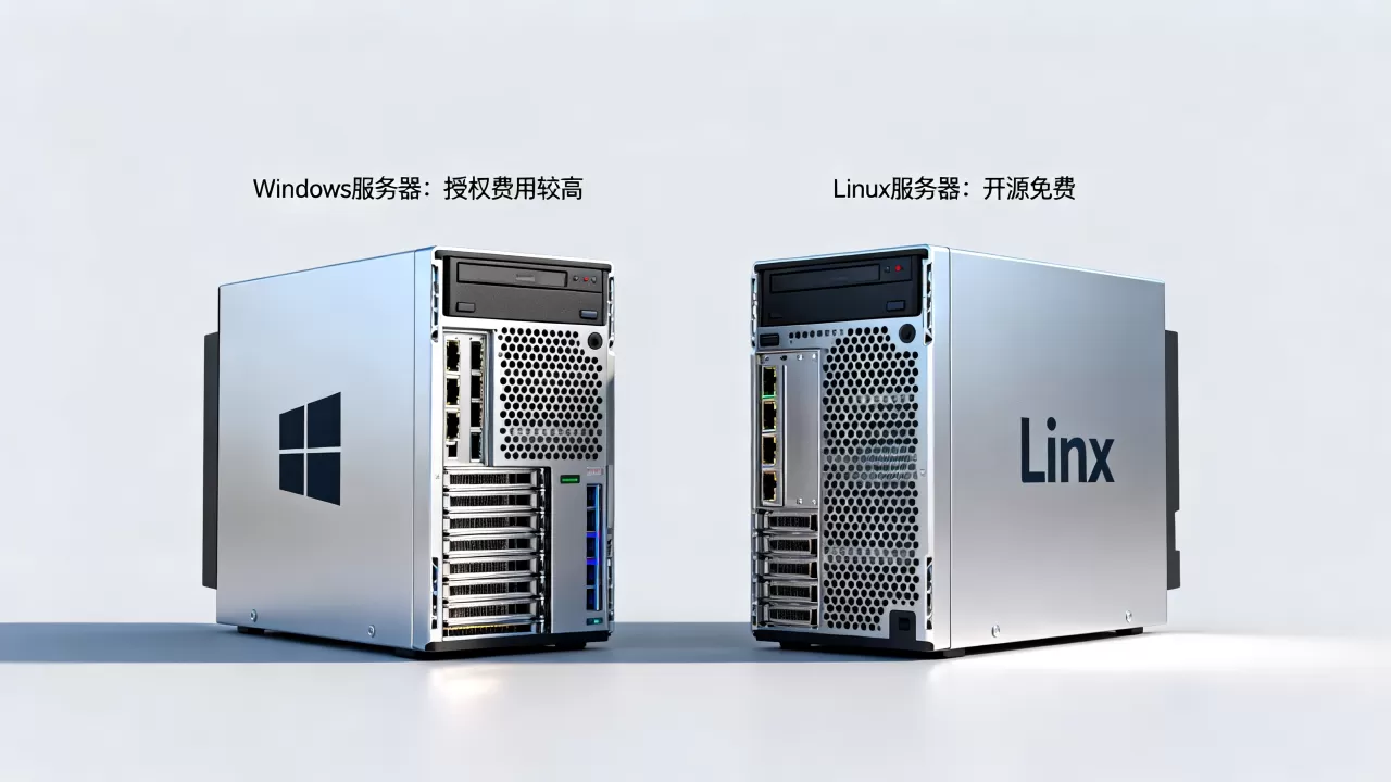 租Windows服务器和Linux服务器的费用差在哪里，服务器租用价格为何不同