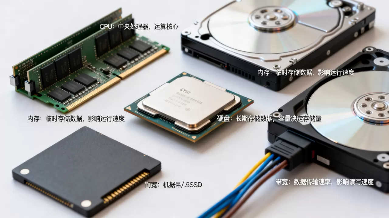 新手怎么理解CPU内存硬盘带宽四件套，电脑硬件基础知识有哪些必懂要点？