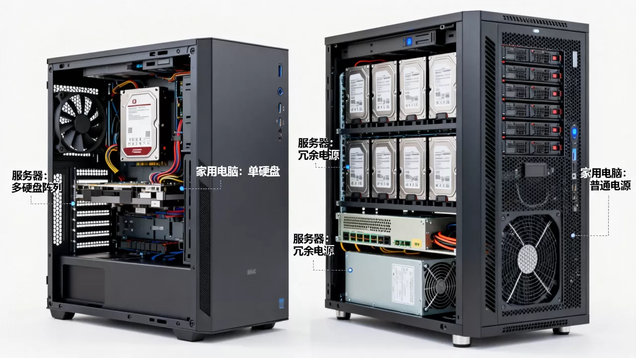 服务器和我们家里的电脑到底差在哪，服务器为什么那么贵？