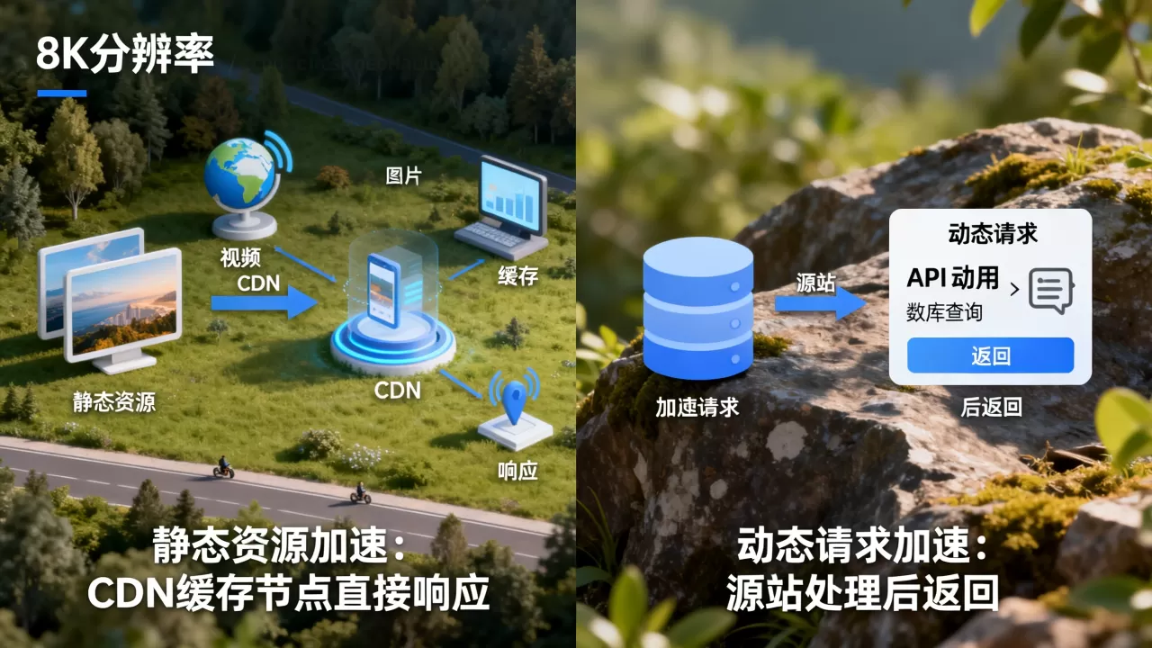 静态资源和动态请求在加速处理上有何不同，CDN静态资源与动态请求加速区别