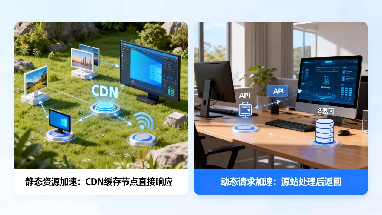 静态资源和动态请求在加速处理上有何不同，CDN静态资源与动态请求加速区别