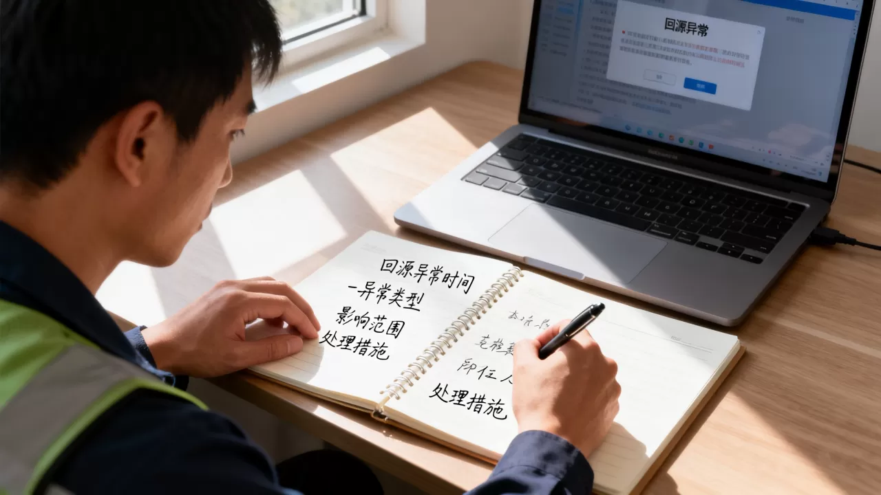 演练中遇到回源异常要记录哪些要素？回源异常怎么记录