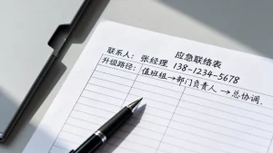 预案中联系人与升级路径如何写？应急联络表编写要点