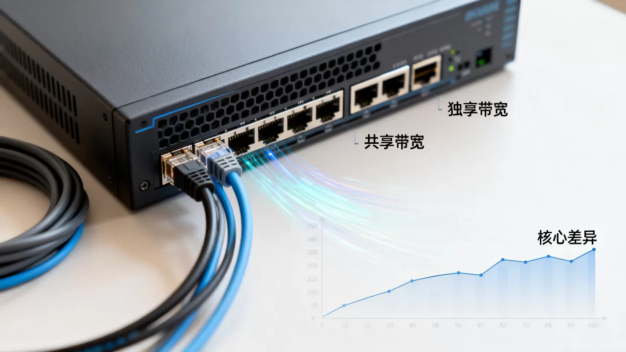 独享带宽和共享带宽之间有什么核心不同?哪个更适合服务器使用 独享带宽和共享带宽之间有什么核心不同?哪个更适合服务器使用