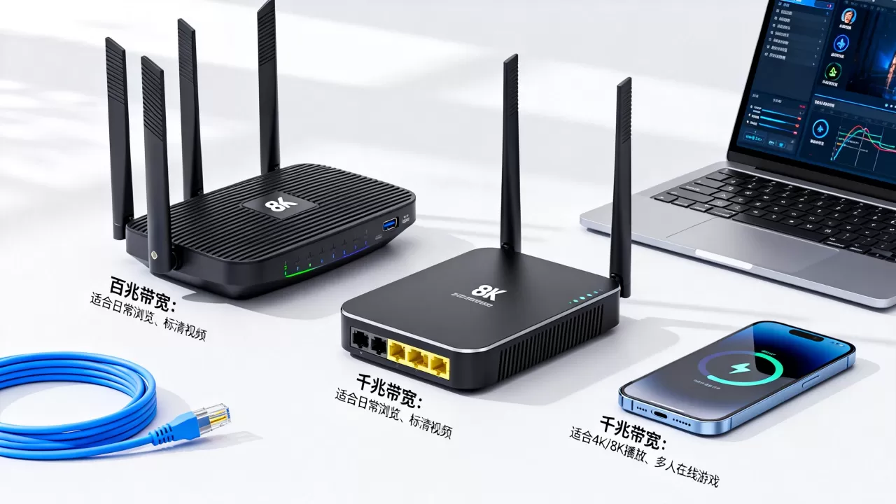 百兆和千兆带宽适用业务有何不同?选宽带该注意什么 百兆和千兆带宽适用业务有何不同?选宽带该注意什么