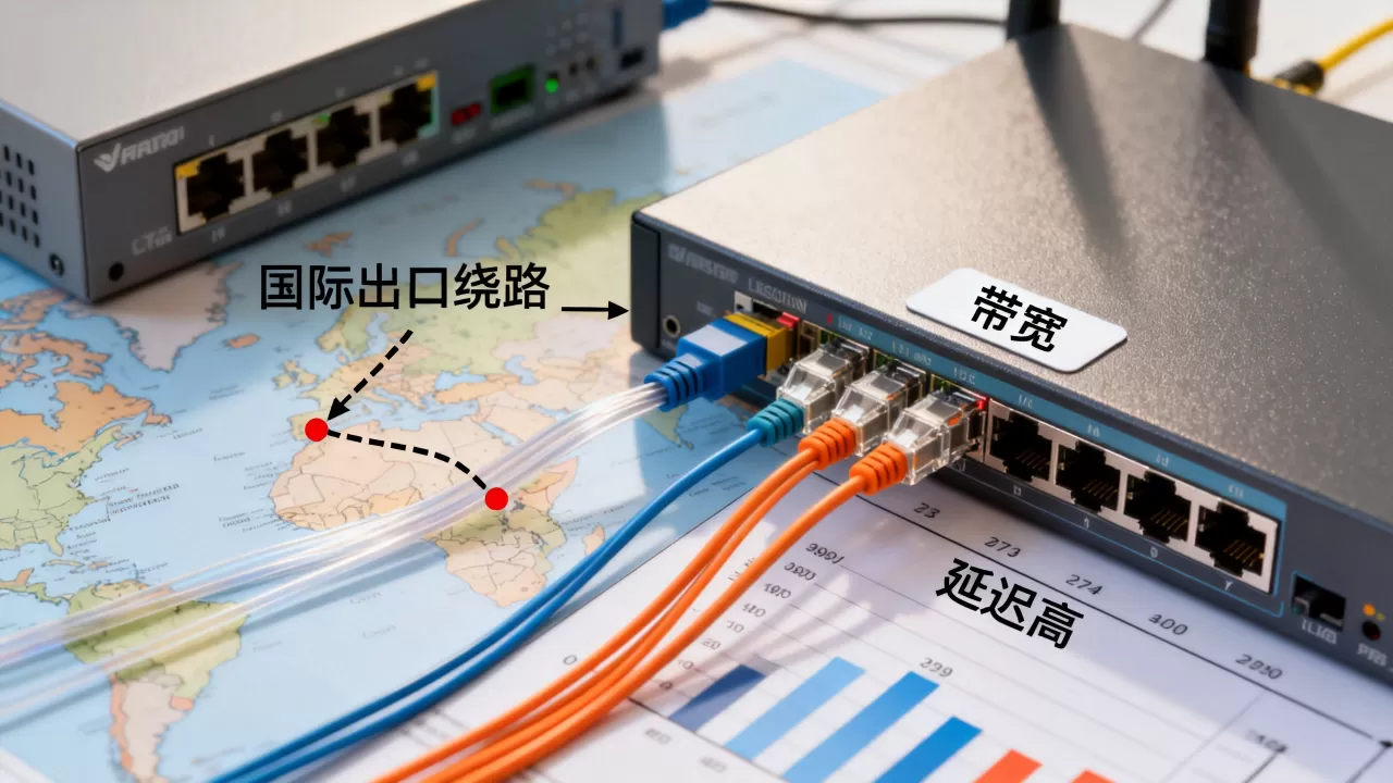 出口绕路延迟高,加带宽为什么没用?国际出口绕路和带宽有关系吗 出口绕路延迟高,加带宽为什么没用?国际出口绕路和带宽有关系吗