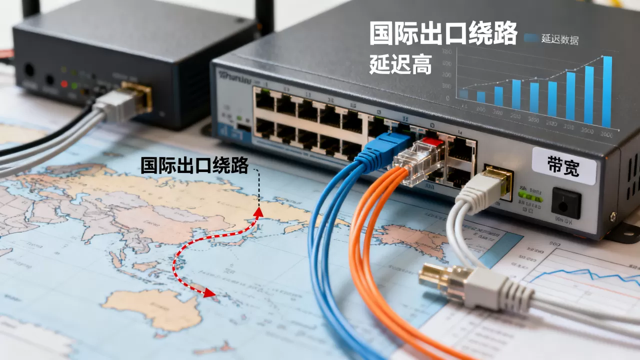 出口绕路延迟高,加带宽为什么没用?国际出口绕路和带宽有关系吗 出口绕路延迟高,加带宽为什么没用?国际出口绕路和带宽有关系吗