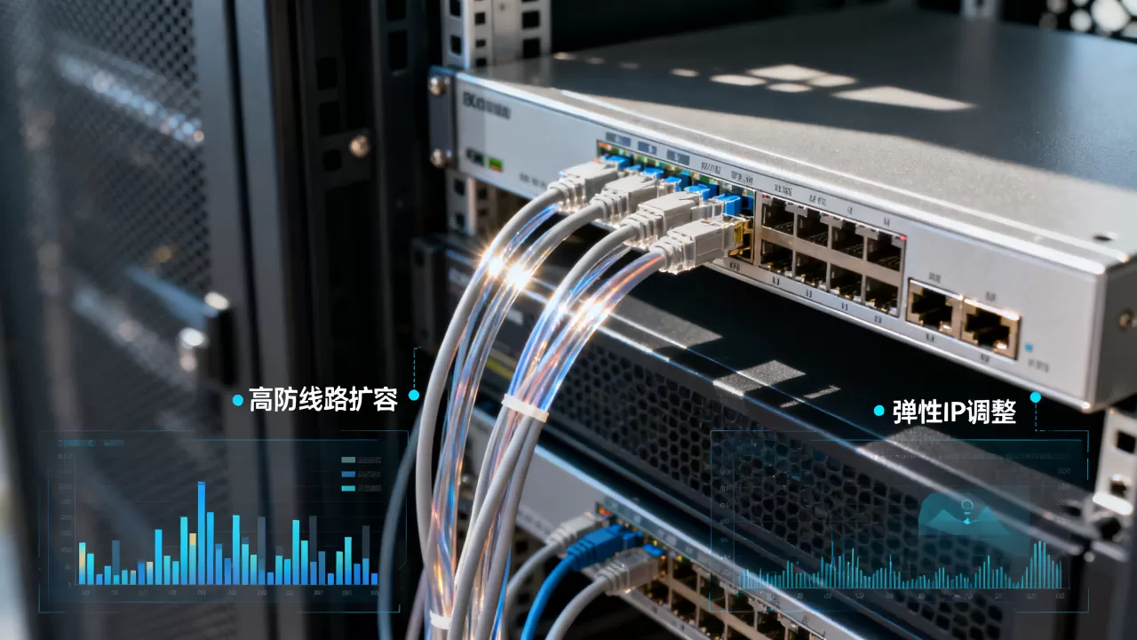 下载业务突发流量时怎么按需扩高防线路，高防IP如何弹性扩容？