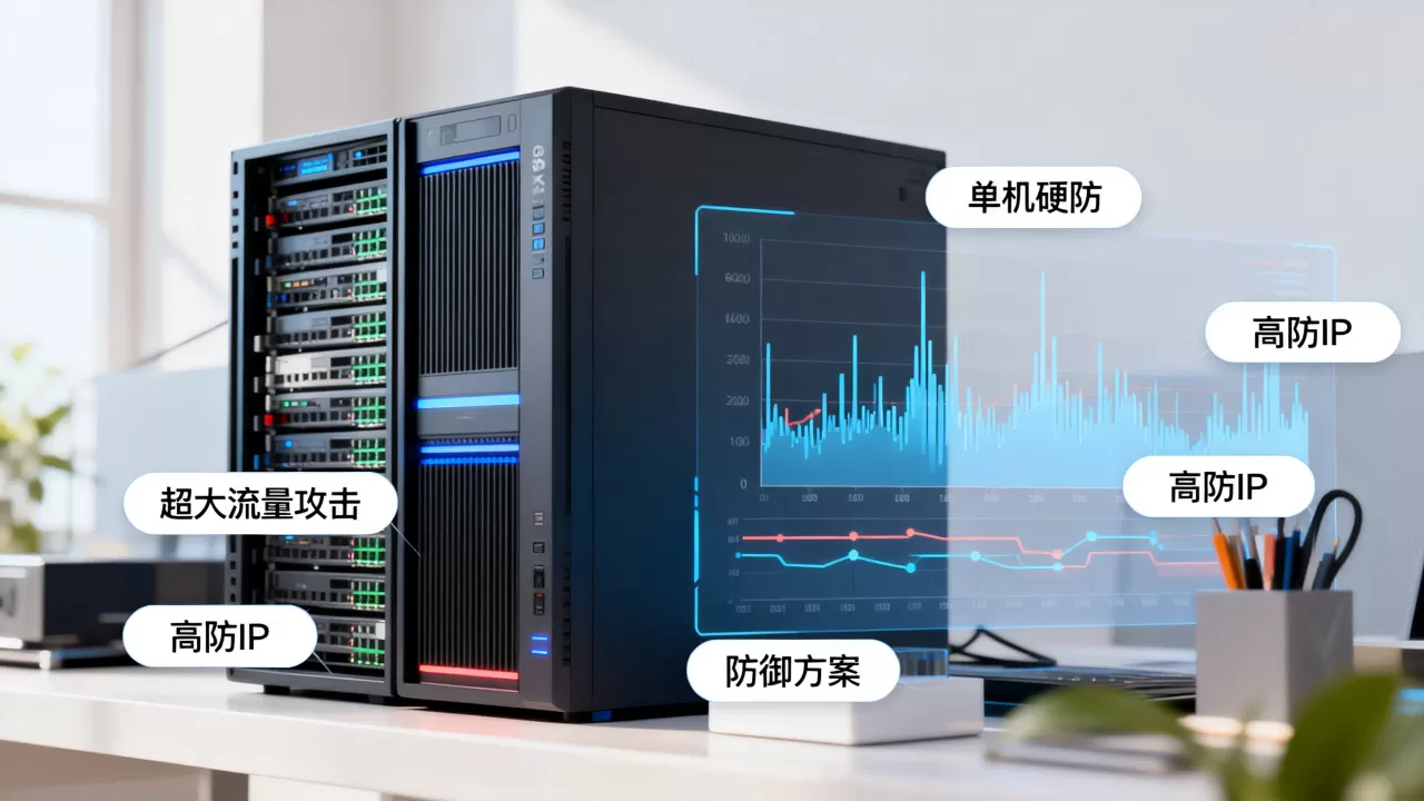 超大流量攻击单机硬防扛不住?高防IP如何分担压力,防御方案 超大流量攻击单机硬防扛不住?高防IP如何分担压力,防御方案