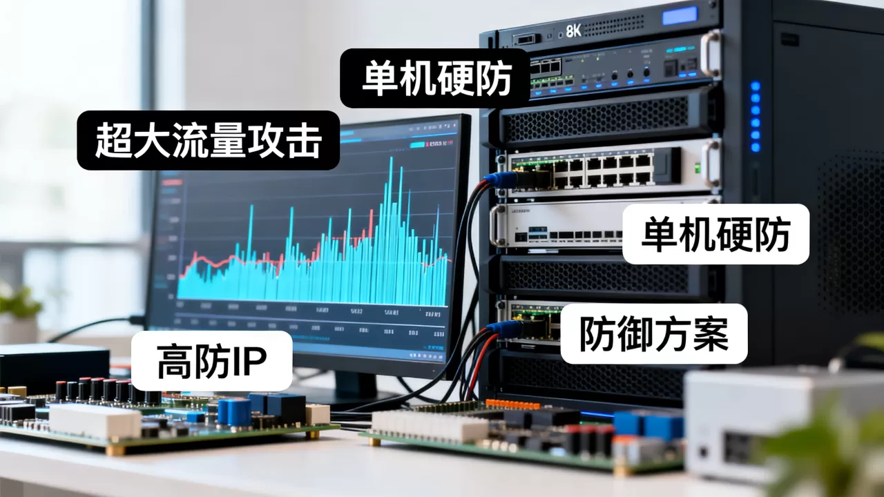 超大流量攻击单机硬防扛不住?高防IP如何分担压力,防御方案 超大流量攻击单机硬防扛不住?高防IP如何分担压力,防御方案