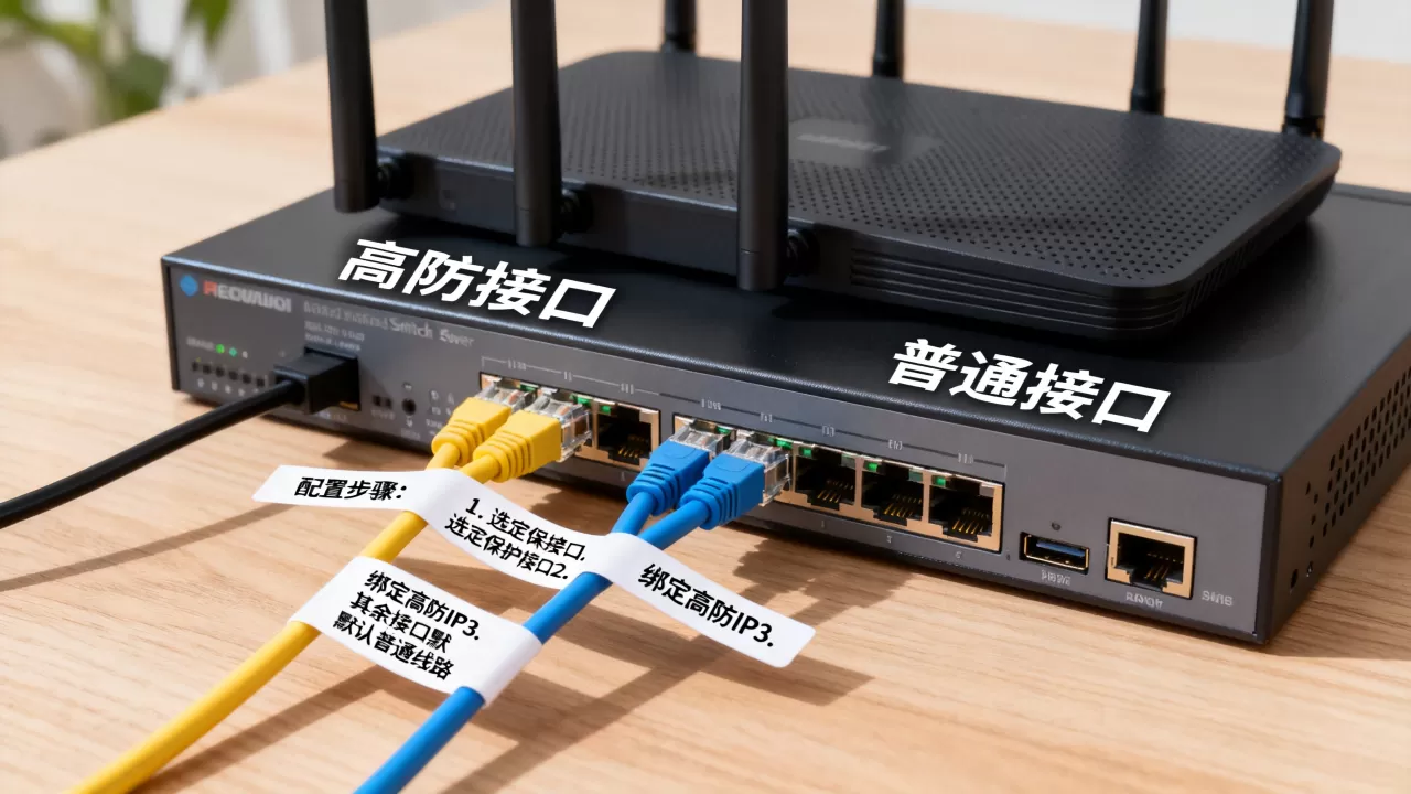 高防线路能否只保护部分接口而其余走普通线路,如何配置? 高防线路能否只保护部分接口而其余走普通线路,如何配置?