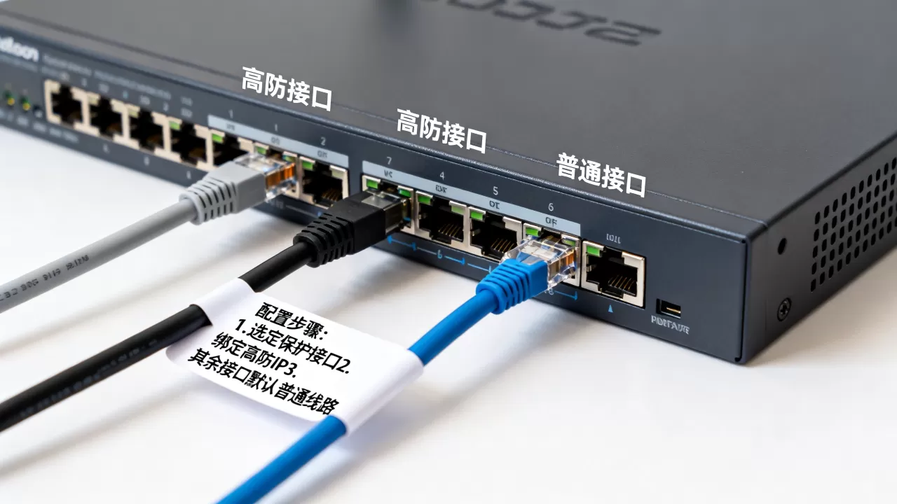 高防线路能否只保护部分接口而其余走普通线路,如何配置? 高防线路能否只保护部分接口而其余走普通线路,如何配置?