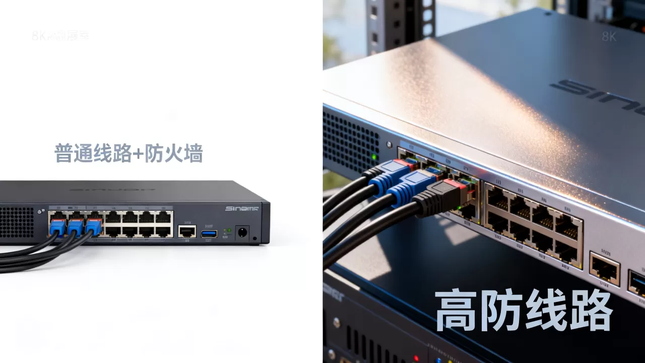普通线路加防火墙与高防线路有什么区别，哪个更安全？