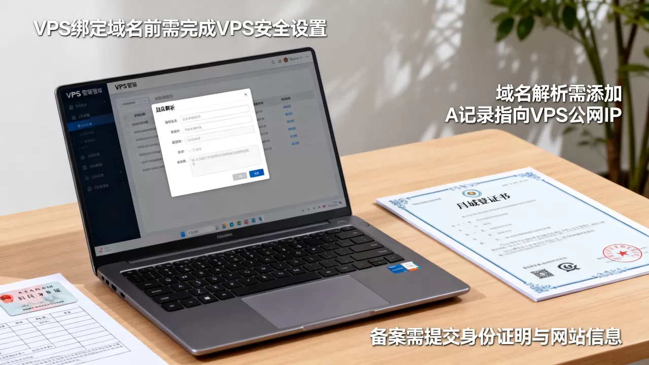 给 VPS 绑定域名前需要完成哪些设置，域名解析与备案怎么操作？