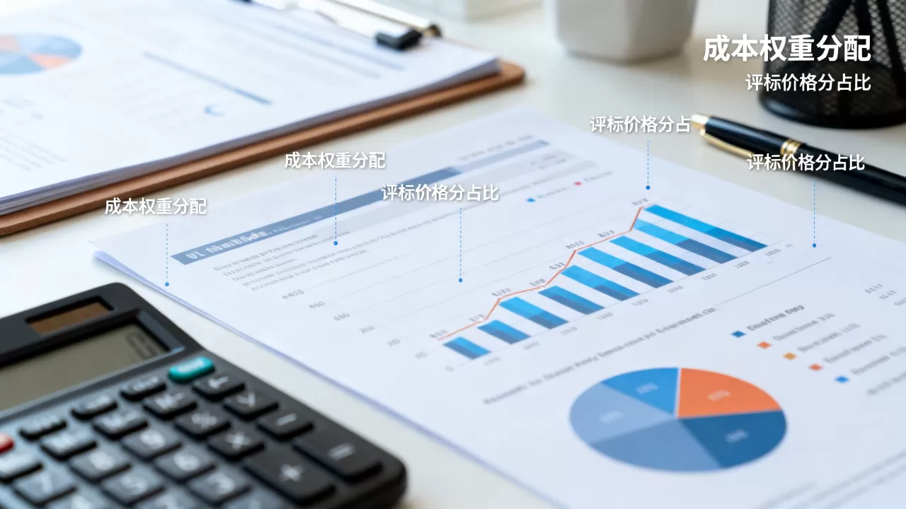 选型时给成本项分配多少权重合适，评标价格分占比多少合理