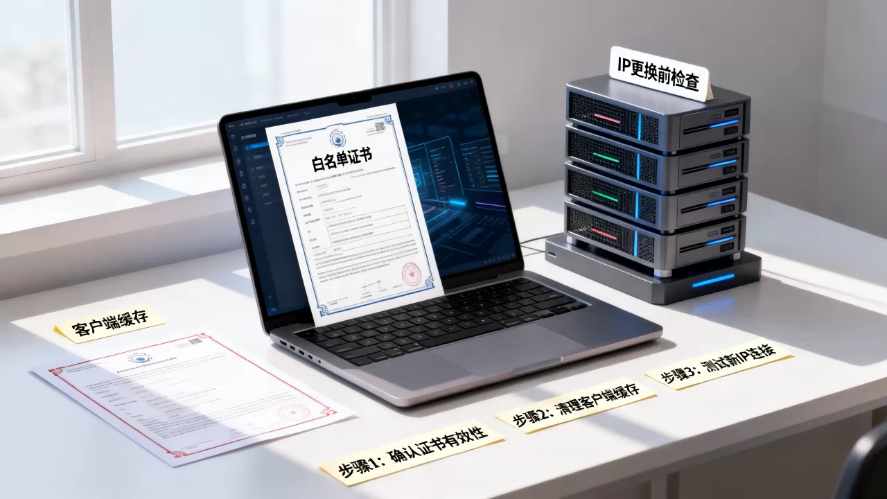 换IP之前为什么要先确认白名单证书与客户端缓存,怎么检查 换IP之前为什么要先确认白名单证书与客户端缓存,怎么检查