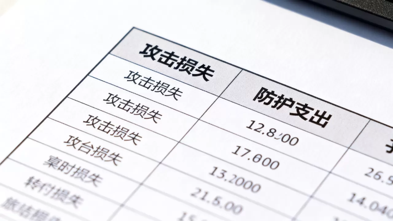 攻击损失和防护支出如何放在同一张表里看
