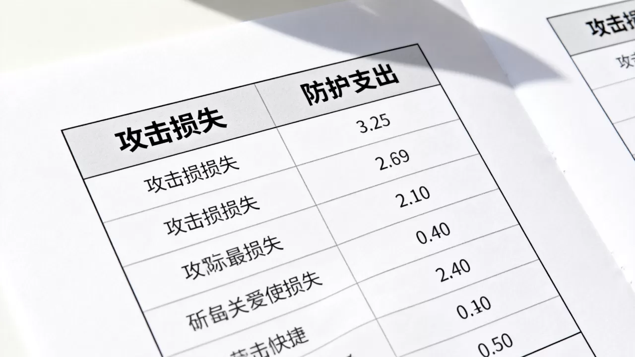 攻击损失和防护支出如何放在同一张表里看