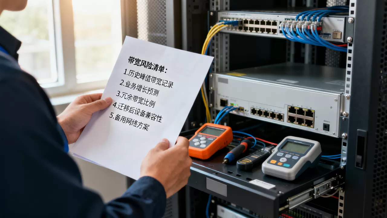 换机房前值得核对的带宽风险清单有哪些?机房迁移带宽不足怎么办 换机房前值得核对的带宽风险清单有哪些?机房迁移带宽不足怎么办