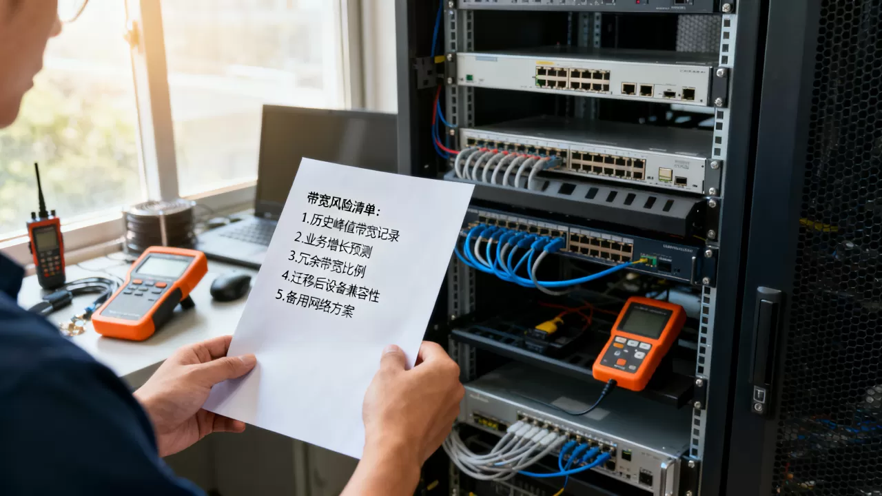 换机房前值得核对的带宽风险清单有哪些?机房迁移带宽不足怎么办 换机房前值得核对的带宽风险清单有哪些?机房迁移带宽不足怎么办