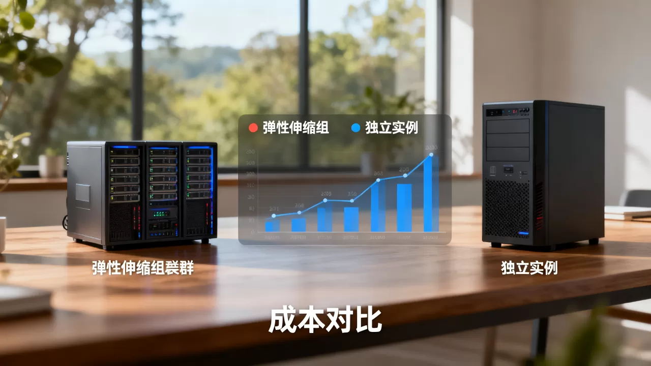 临时任务进弹性伸缩组还是独立实例好，弹性伸缩和独立实例哪个更省钱