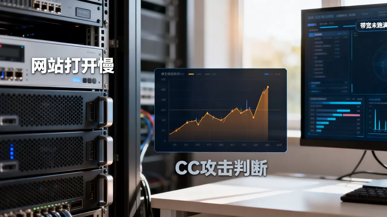 网站打开慢但带宽没跑满是什么原因？CC攻击如何判断？