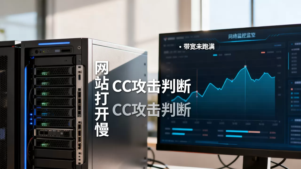网站打开慢但带宽没跑满是什么原因？CC攻击如何判断？