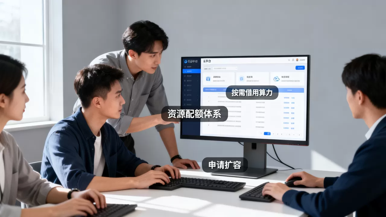 云平台的资源配额体系怎样支撑团队按需借用算力,配额不足如何申请扩容? 云平台的资源配额体系怎样支撑团队按需借用算力,配额不足如何申请扩容?