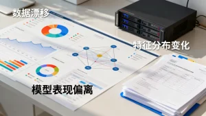 上线后模型表现偏离评估指标常由哪些因素导致，数据漂移与特征分布变化？