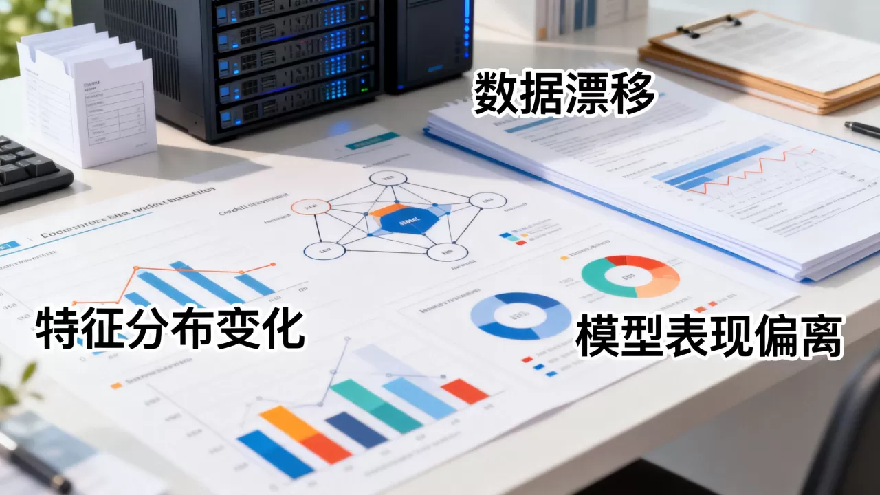 上线后模型表现偏离评估指标常由哪些因素导致，数据漂移与特征分布变化？