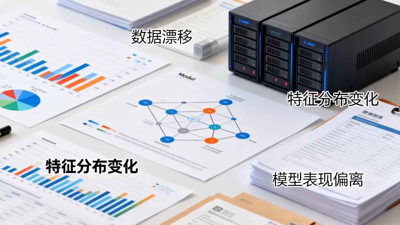 上线后模型表现偏离评估指标常由哪些因素导致，数据漂移与特征分布变化？