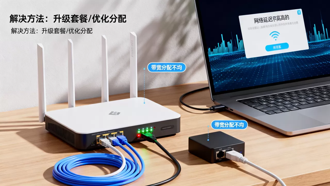 高峰期网络卡顿是带宽分配不均导致的吗？带宽不够用怎么解决？