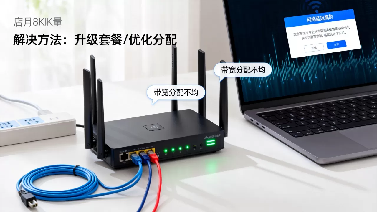 高峰期网络卡顿是带宽分配不均导致的吗？带宽不够用怎么解决？