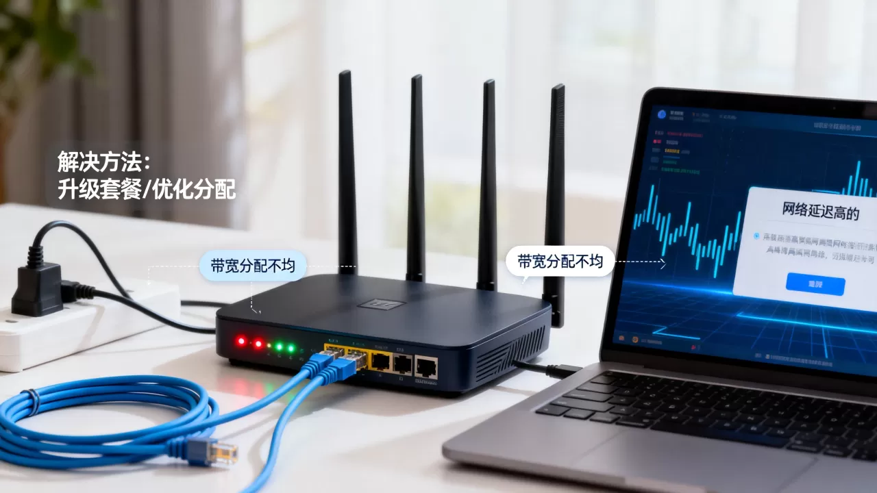 高峰期网络卡顿是带宽分配不均导致的吗？带宽不够用怎么解决？