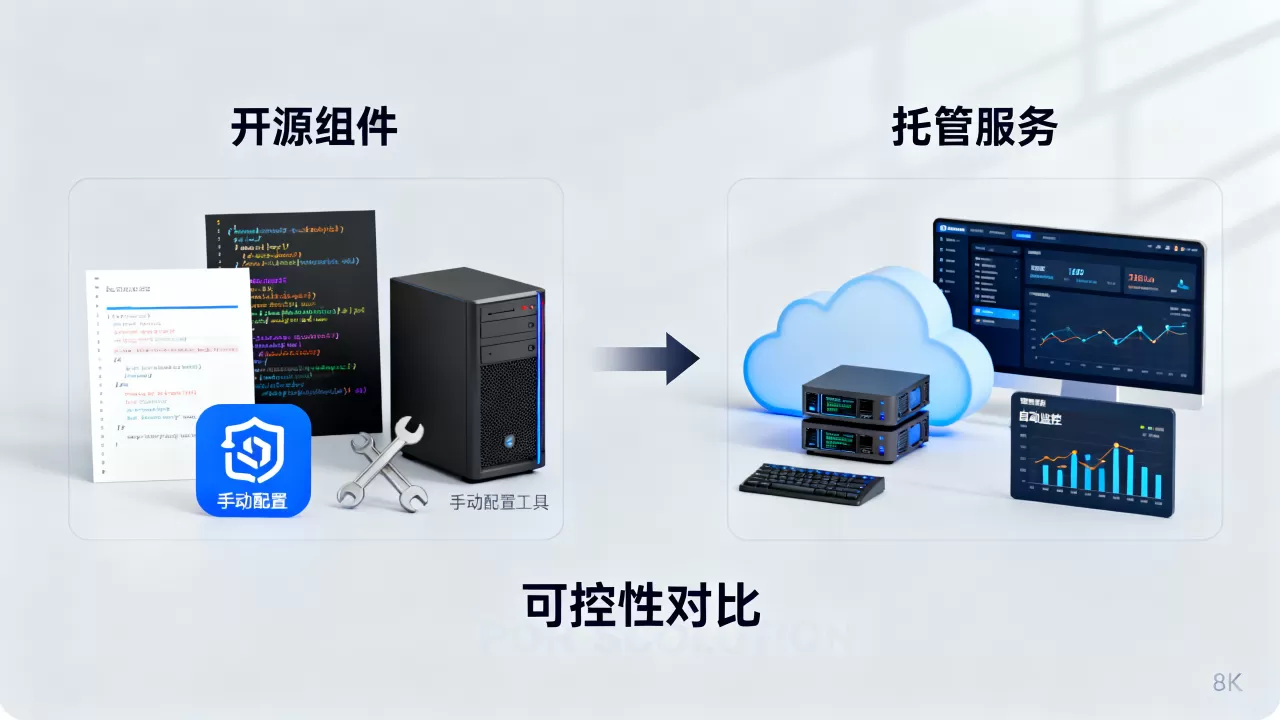 开源组件和托管服务哪个更省心?可控性对比 开源组件和托管服务哪个更省心?可控性对比