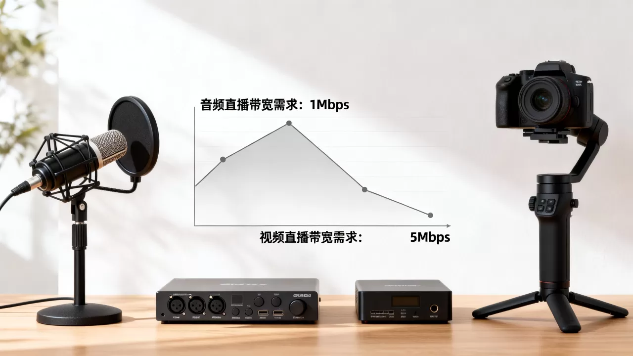 音频直播与视频直播哪个更耗带宽?大带宽需求对比分析 音频直播与视频直播哪个更耗带宽?大带宽需求对比分析