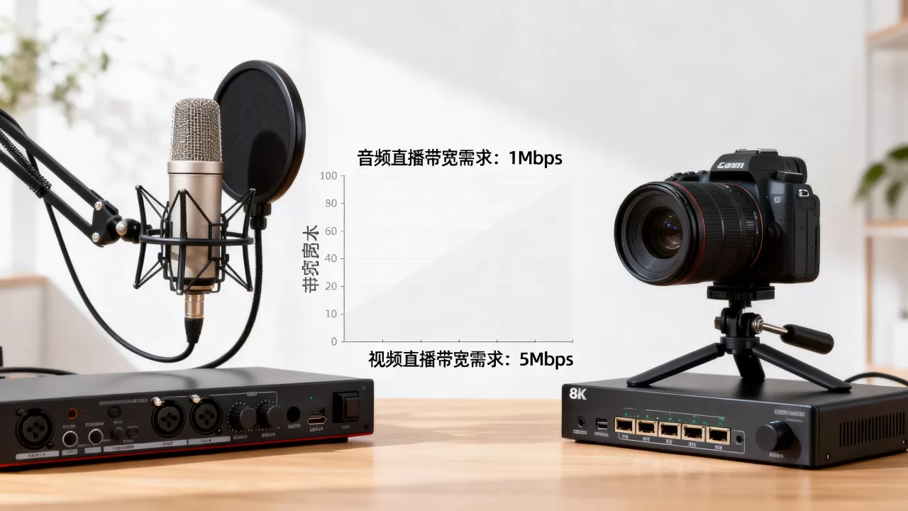 音频直播与视频直播哪个更耗带宽?大带宽需求对比分析 音频直播与视频直播哪个更耗带宽?大带宽需求对比分析
