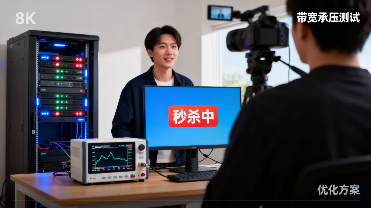 带货直播间秒杀瞬间带宽崩了怎么办,直播带宽承压测试与优化方案 带货直播间秒杀瞬间带宽崩了怎么办,直播带宽承压测试与优化方案