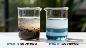 数据湖与数据仓库的核心差异是什么？存储结构与使用方式有何不同