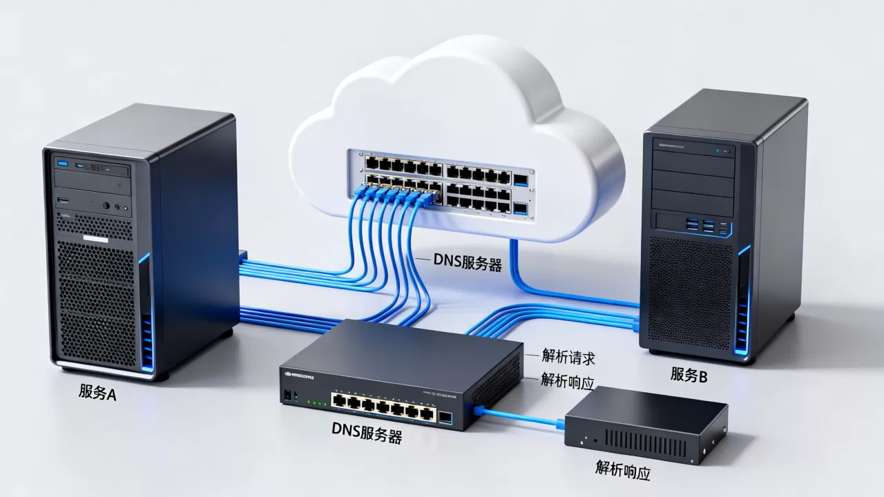 云网络里内网DNS如何支撑服务间的名称解析，原理是什么？