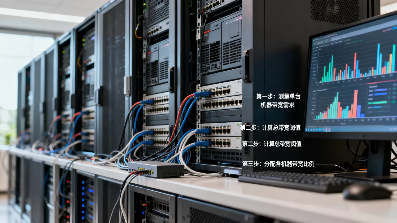 多台机器分摊带宽时的总量计算流程是什么？怎么算