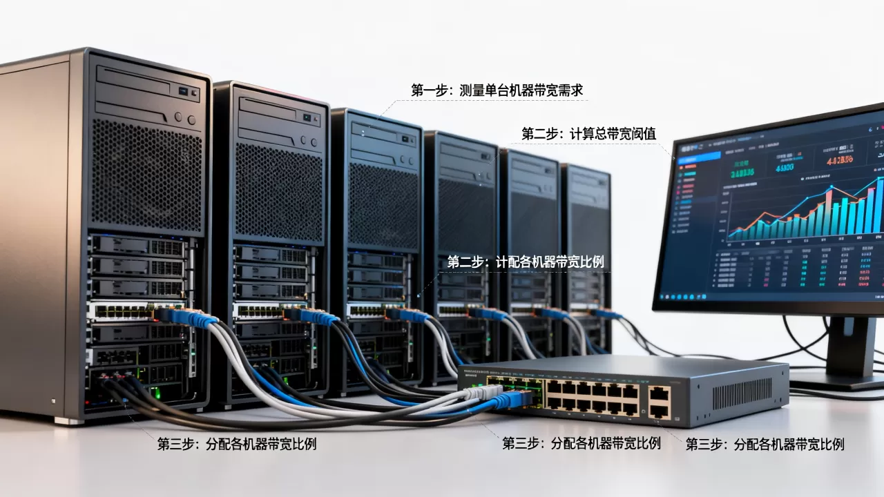 多台机器分摊带宽时的总量计算流程是什么？怎么算
