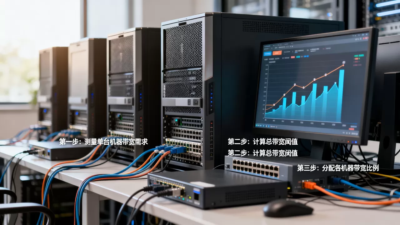 多台机器分摊带宽时的总量计算流程是什么？怎么算