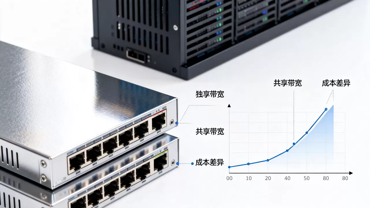 独享与共享的带宽成本差异怎么折算，独享带宽和共享带宽哪个划算