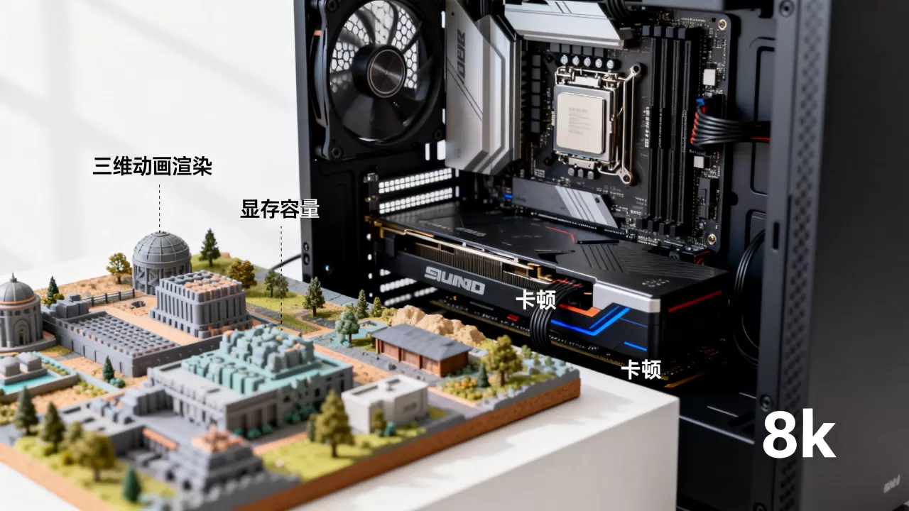 三维动画渲染需要多大显存？显存容量不足会卡顿吗？