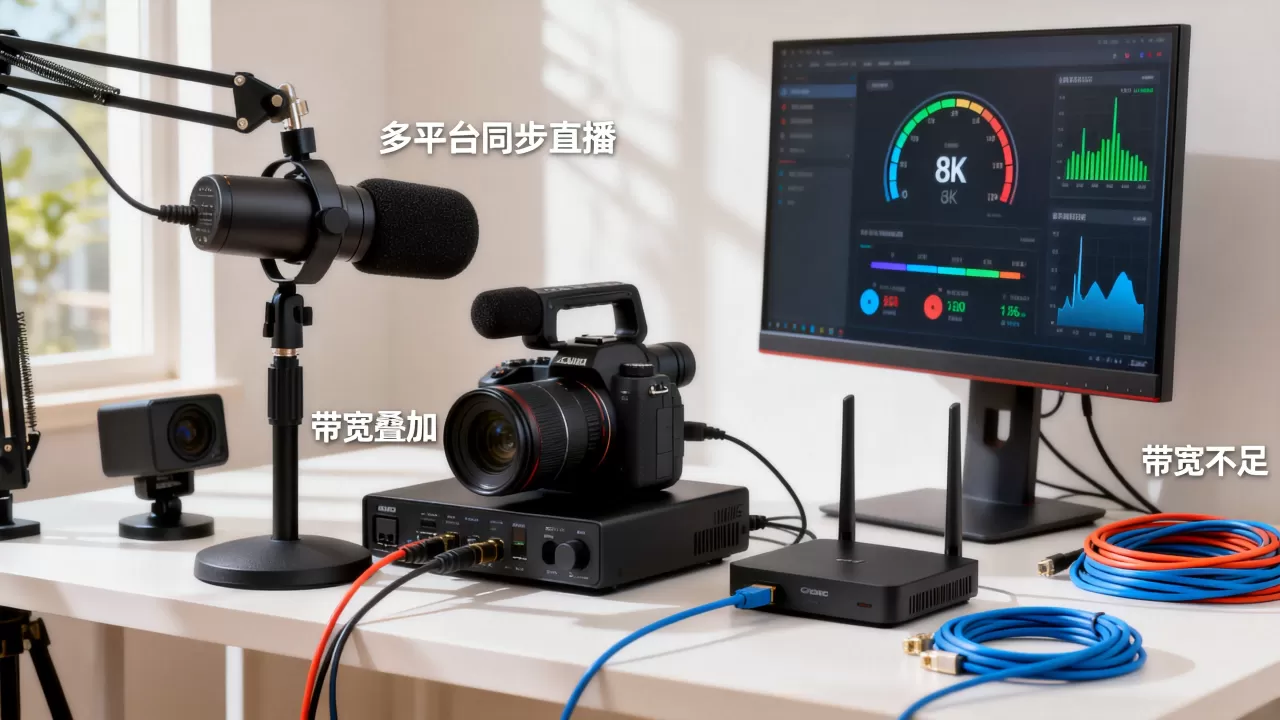 多平台同步直播带宽会叠加吗,直播带宽不足怎么解决? 多平台同步直播带宽会叠加吗,直播带宽不足怎么解决?