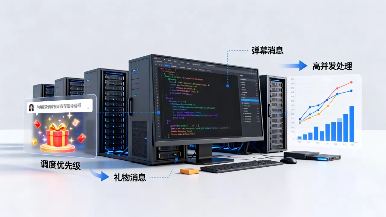 弹幕与礼物消息如何调度优先级，高并发下先处理哪个？