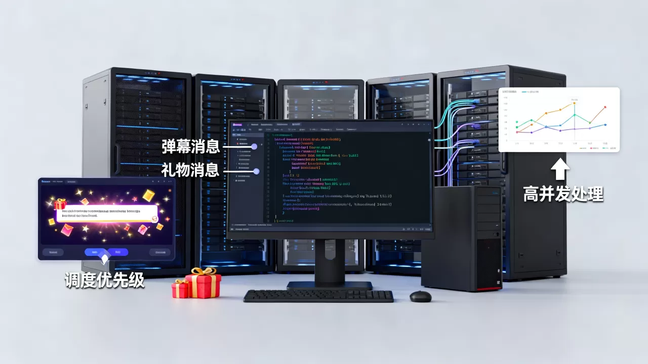 弹幕与礼物消息如何调度优先级，高并发下先处理哪个？