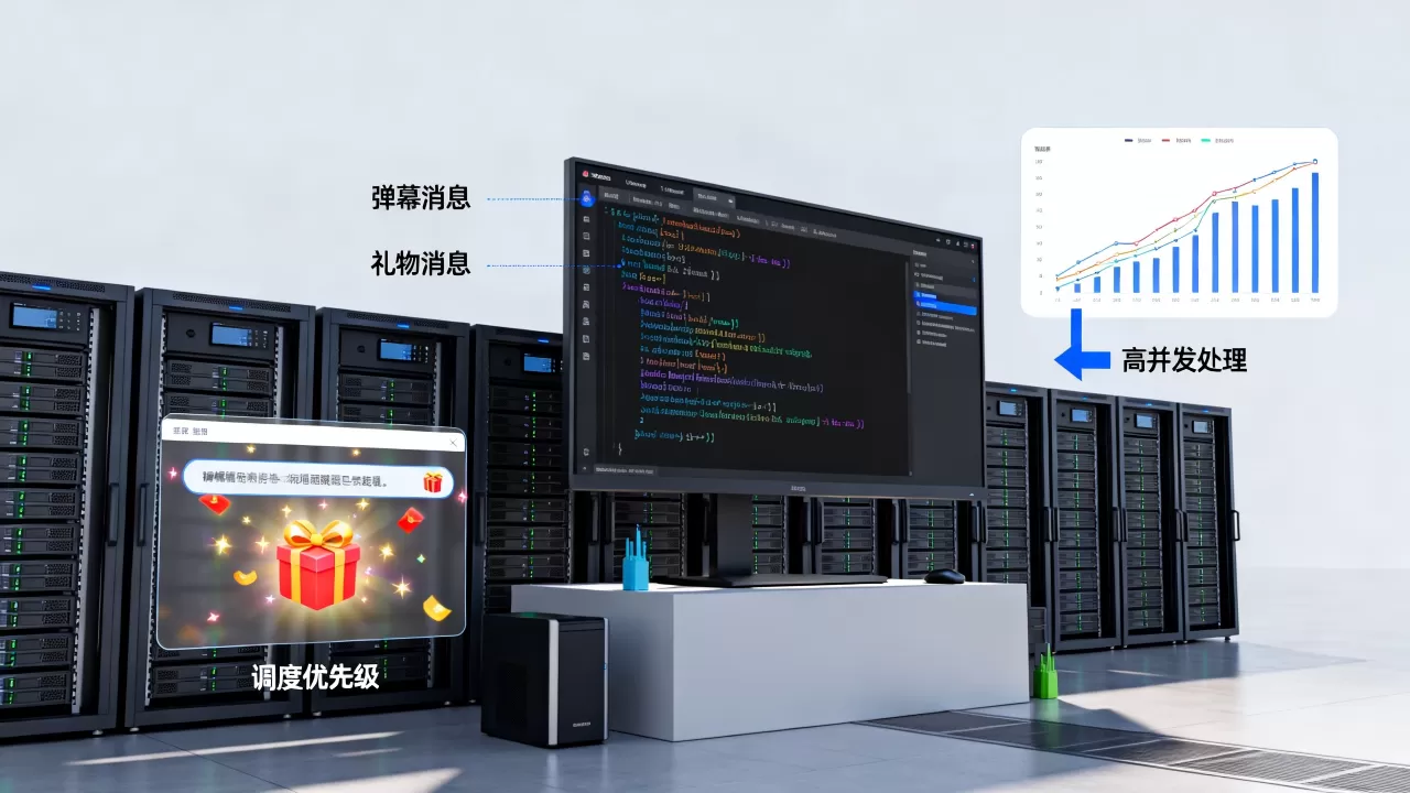 弹幕与礼物消息如何调度优先级，高并发下先处理哪个？
